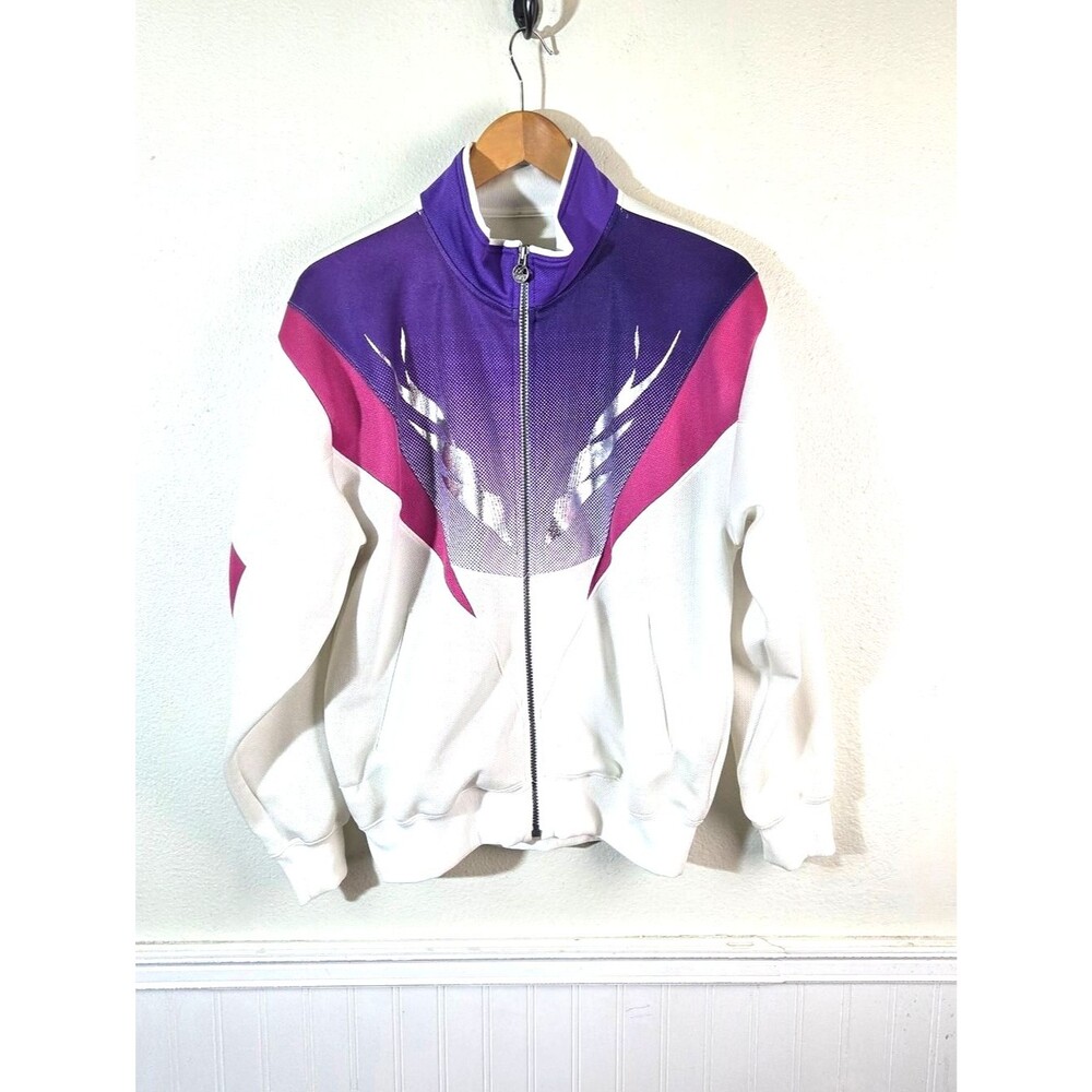 ASICS Tiger Y2K Track Jacket Purple Pink White Zip Retro Women Medium